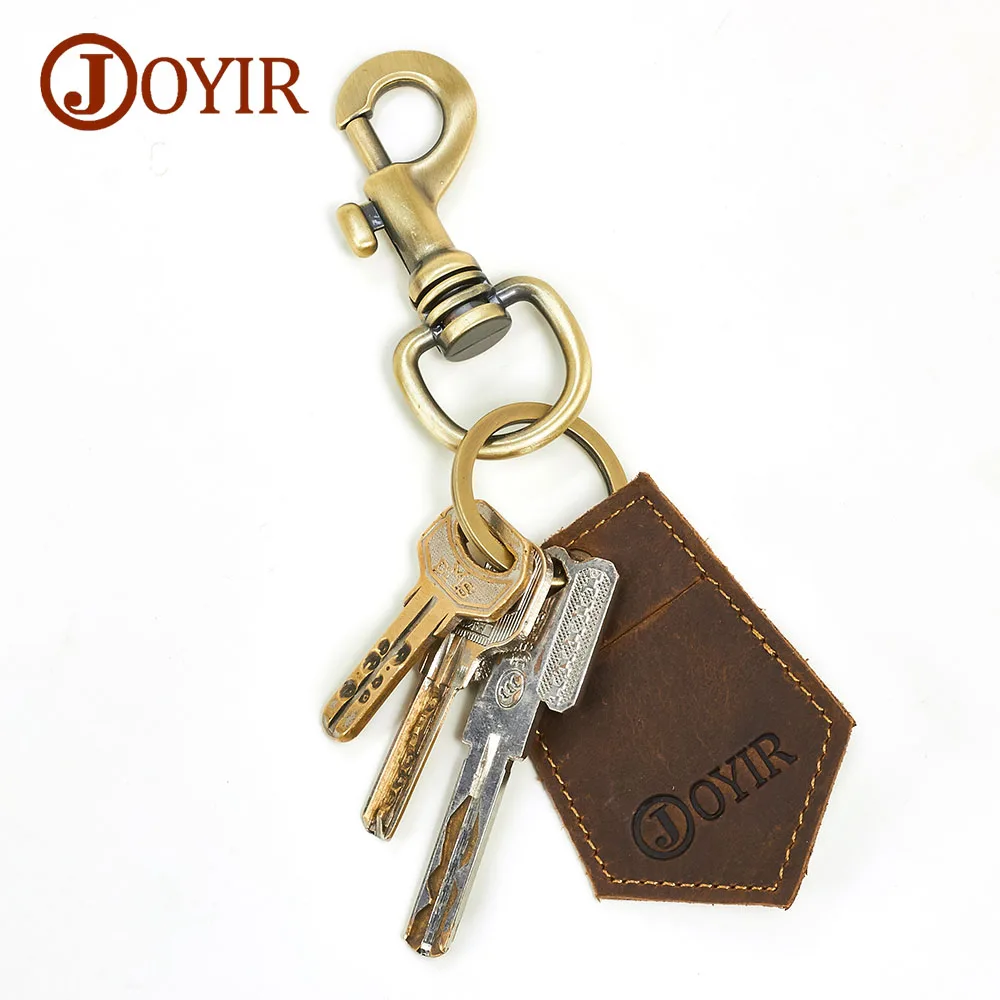 JOYIR 5 Colors New Genuine Leather Car Key Chain Men Small Key Ring