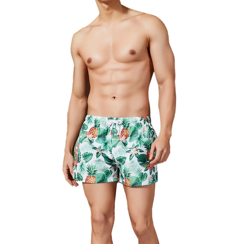 

2019 Summer Sports Men's Beach Swimsuit Trend Bohemian Print Drawstring Beach Swimsuit Swimsuit zwembroek heren