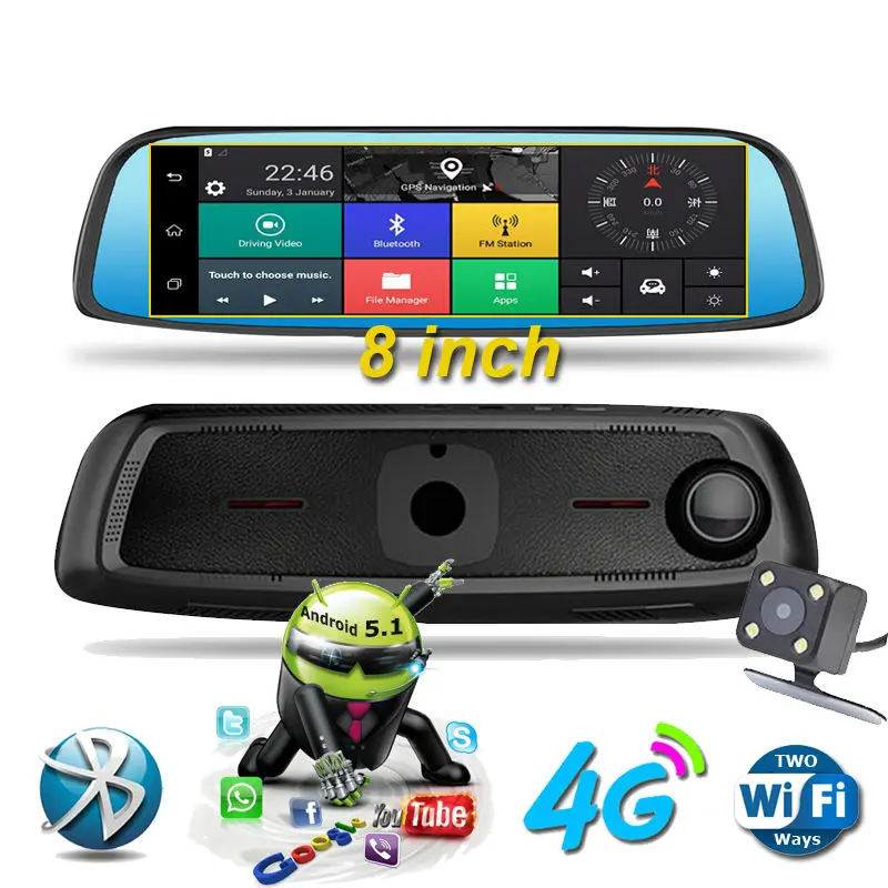 8-4G-Touch-IPS-Special-Car-DVR-Camera-Mirror-GPS-Bluetooth-WIFI-16GB-Android-5-1