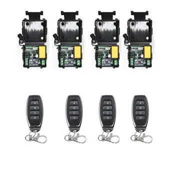

Hot Sales AC220V 1CH 10A Wireless Remote Control Switch System teleswitch 4 Receiver and 4 Transmitter