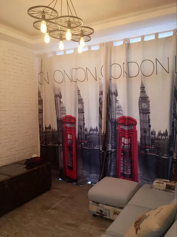 3D British curtains cheap bedroom curtains uk London blackout curtains 1426 m free shipping