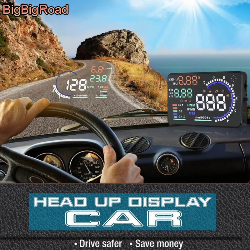 Проектор на лобовое стекло BigBigRoad OBD2 EUOBD проектор для Lancia Musa Lybra Phedra дискретность