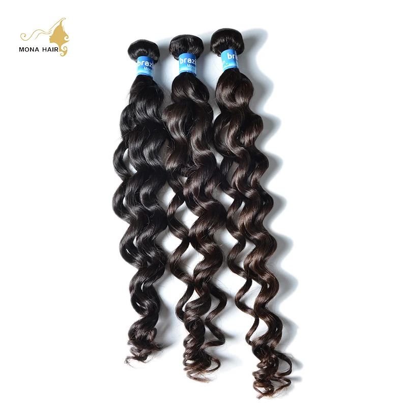 

Mona Hair Products 8A Virgin Hair Brazilian Natural Wave 1pc/lot 100% Unprocessed No Tangle No Shed Human Hair Bundle