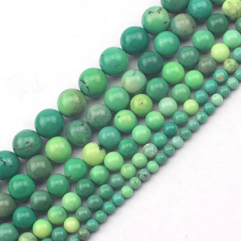 

round green opal stone beads natural gemstone beads DIY loose beads for jewelry making strand 15" wholesale !