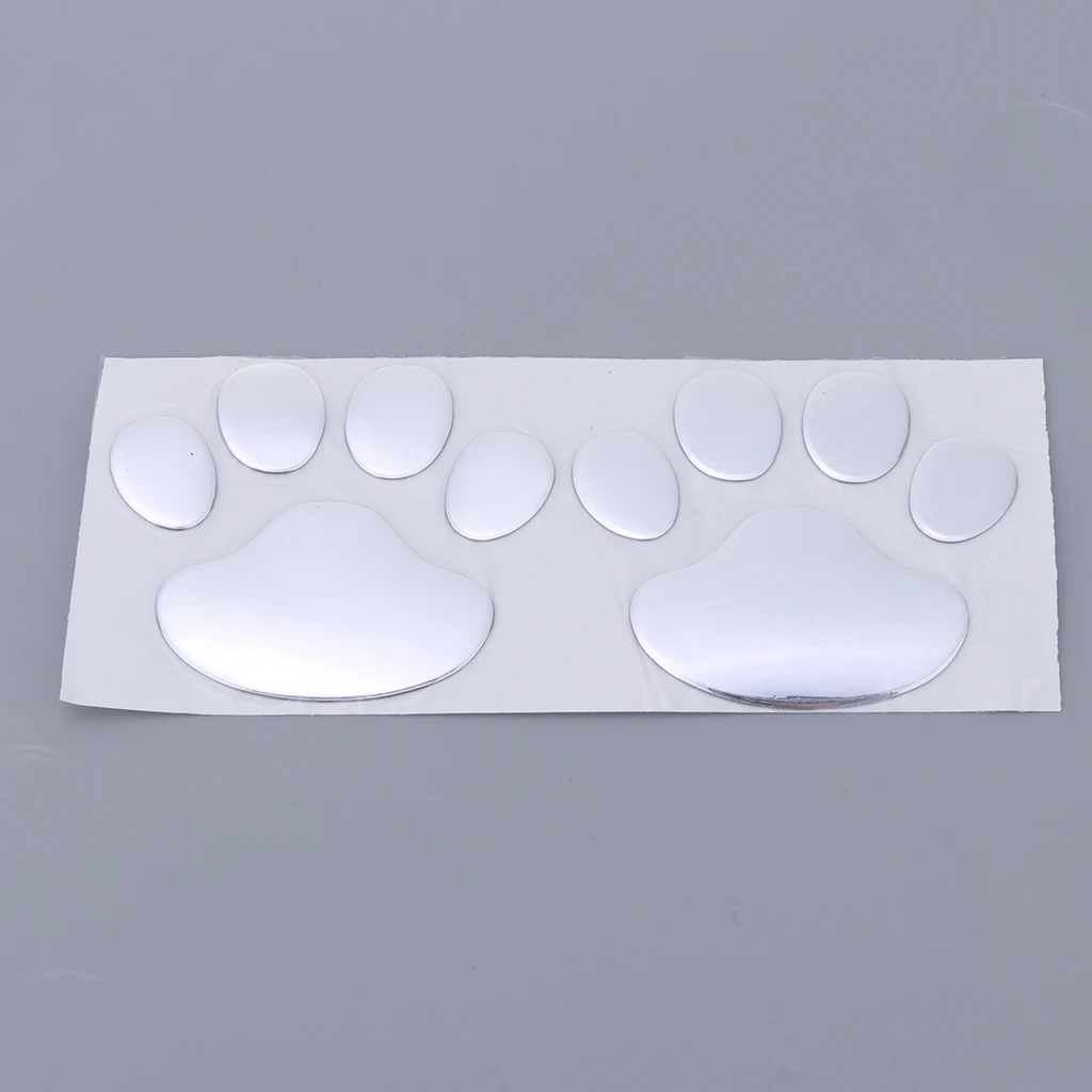 1 Pair 3D Animal Foot Print Car Window Bumper Body Decal Sticker Emblem