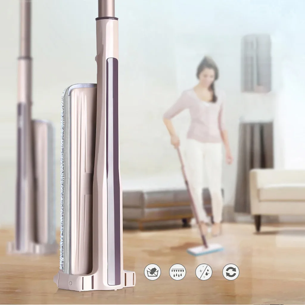 

Double Sided Non Hand Washing Accessories Flat Mop Hands-Free Washable Mop Home Cleaning Tool Lazy Floor Mop Head Replacement