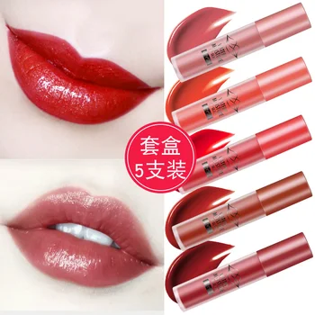 

LEEZI lip makeup lip gloss 5pcs/set waterproof long lasting moisturizing lip tint shimmer matte liquid lipstick tattoo LZ004