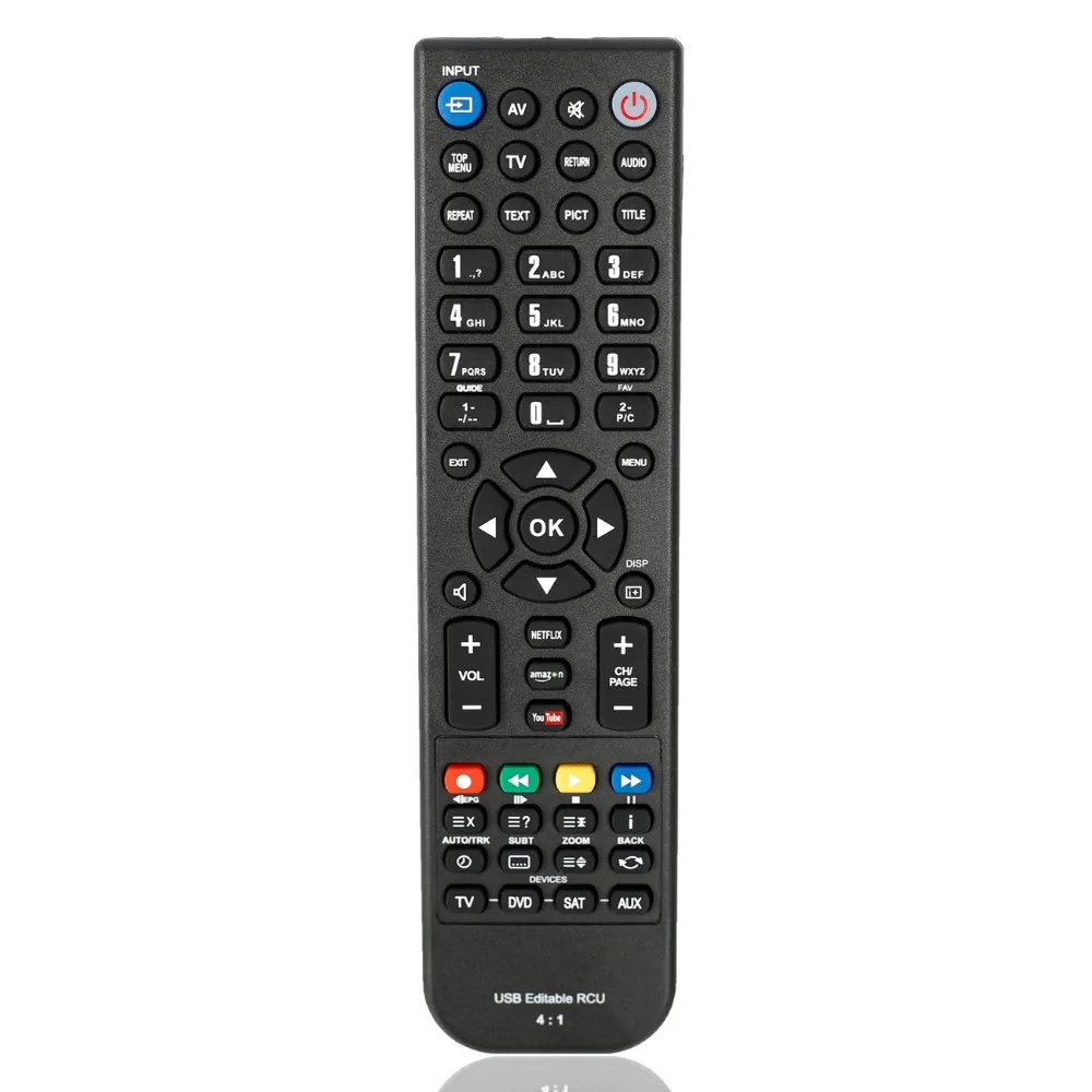 USB для загрузки пульта дистанционного управления 4 в 1 пульт с ТВ DVD SAT AUX через