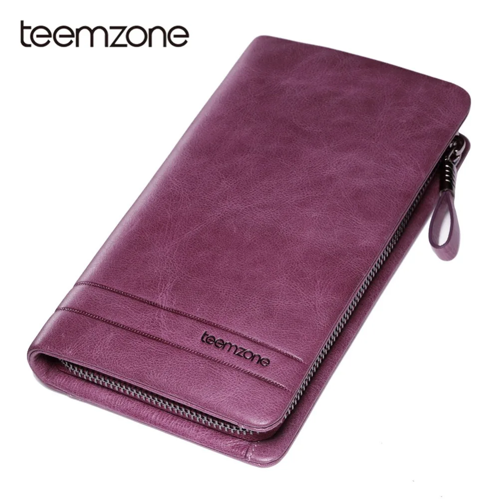 

Teemzone Genuine Leather Women Wallets Credit Card holder Long Zipper Wallet Women Clutch Bag Female Organzier Purse S3389