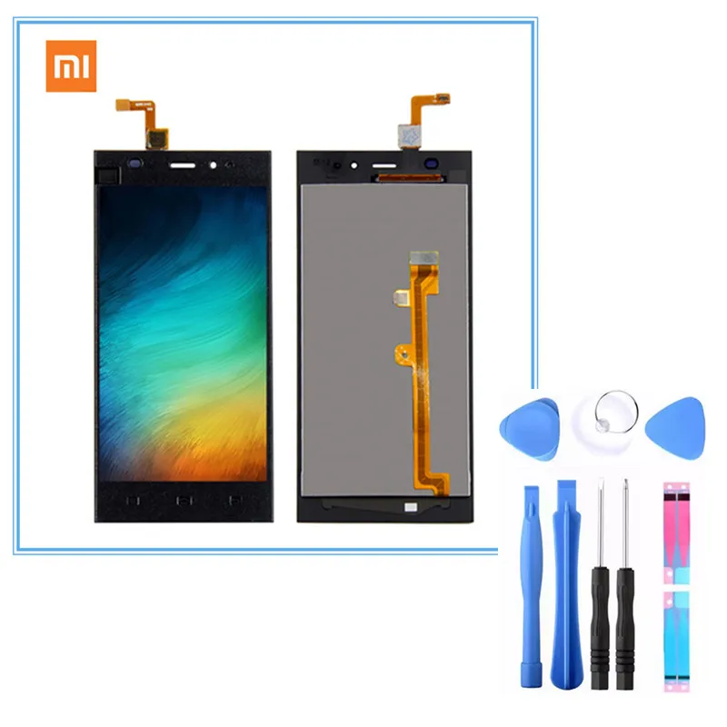 100% Оригинальные Xiaomi mi 3 ЖК-дисплей Дисплей Allparts испытания 5 дюймов ips с Сенсорный