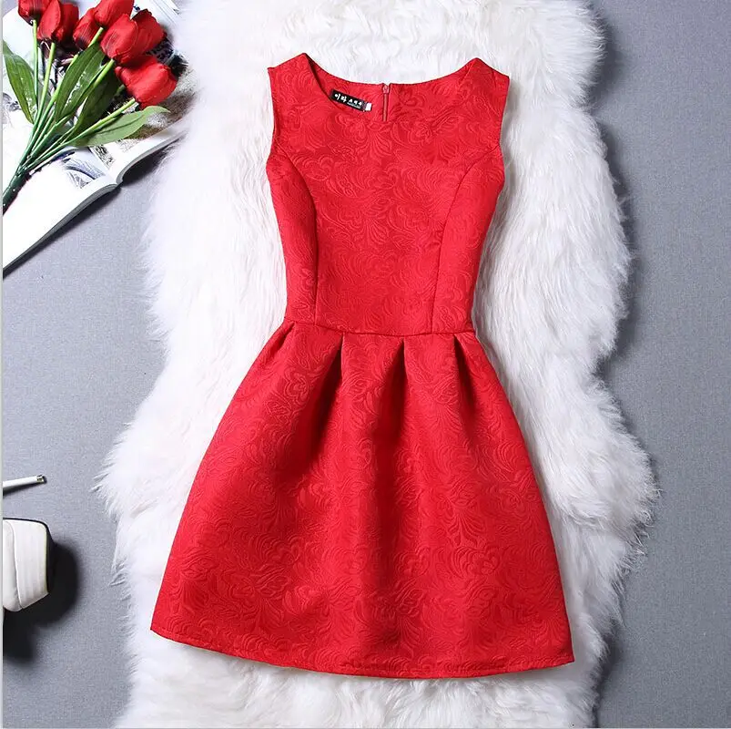 

Brand 2019 New Summer Fashion Women's Size S-2X Round Neck Prints Retro Dress Elegance Sleeveless Vest Vestidos Liva
