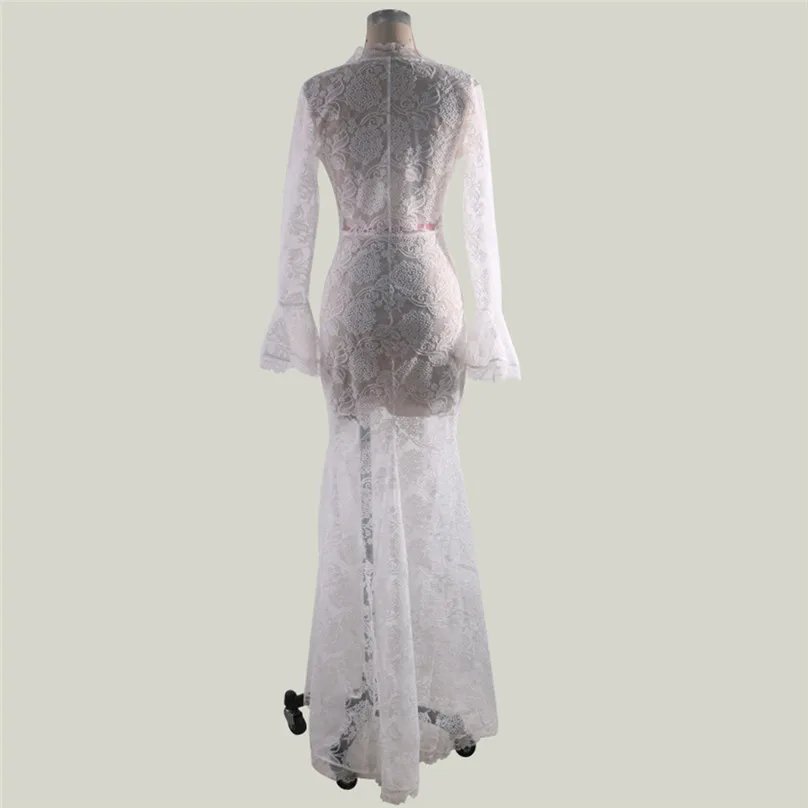  summer dress 2019 Sexy Womens Long Party Dress Sleeve V-Neck Mermaid Bodycon Cocktail Prom Gown Dress Vestidos #4F18 (7)