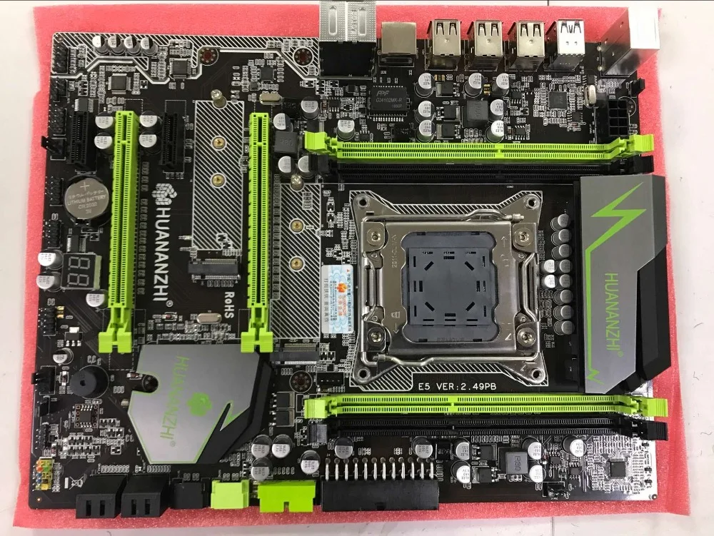 HUANAN ZHI V2.49 X79 материнская плата LGA2011 блок питания ATX комбо E5 2690 C2 SR0L0 4x8 г 32 Гб 1600 МГц USB3.0 SATA3 PCI-E NVME M.2 SSD