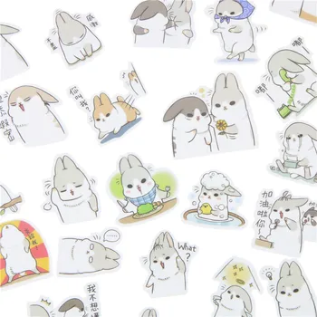 

40 Pcs/Pack New Kawaii Chubby Rabbit Series Pet Sticker Pack Hot Sell Deco Packing Stickers Memo Pad Material Escolar Kawaii