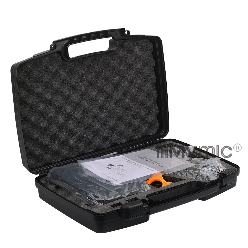 iiiMymic GLXD10 Fixed UHF500 600Mhz Frequency Dual Meta Handheld Transmitter Vocal Wireless Microphone System with Plastic Case|Микрофоны| |