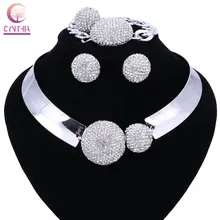 Nuevo Lujo Maxi Mujeres Bijoux Joyas de Aleación Collar Del Babero Del Ahogador Collares Declaración de Cristal Colgantes de la joyería collar anillo