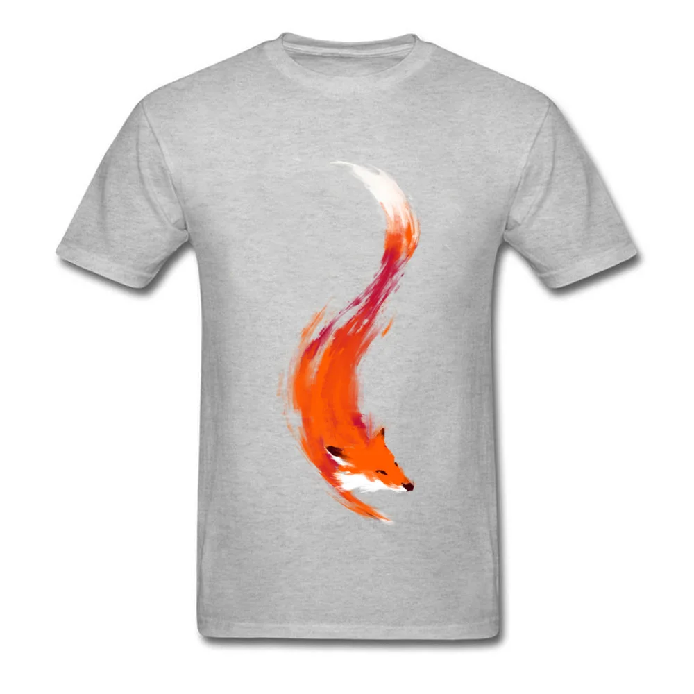 Casual The Quick Orange-Red Fox Short Sleeve ostern Day Tops T Shirt On Sale O-Neck Pure Cotton Tee-Shirt Youth Top T-shirts The Quick Orange-Red Fox grey