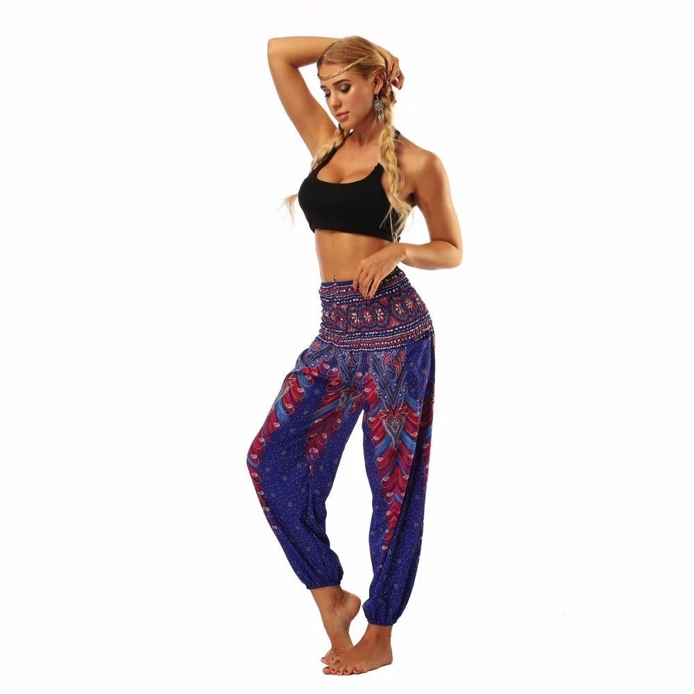 TL003 Royal blue wide leg loose yoga pant legging (5)