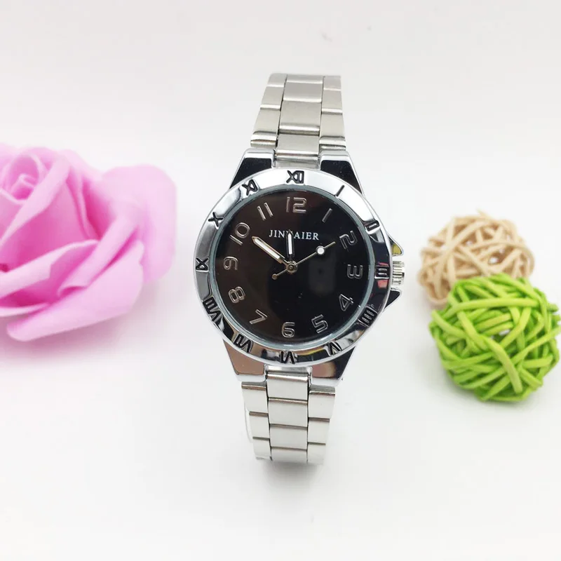 Модные женские туфли кварцевый аналог серебряный металлический ремешок браслет наручные часы дамы подарок Повседневное наручные часы