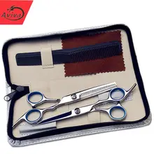 Aviva 6 inch Cutting Thinning Styling Tool Hair Scissors Stainless Steel Salon Hairdressing Shears Regular Flat Teeth Blades