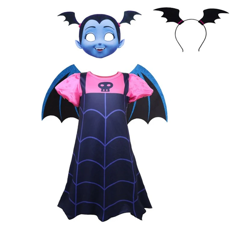 Платье для маленьких девочек Vampirina vestidos, Рождественский костюм принцессы для детей, детская одежда, детские маскарадные платья Маленькая девочка на Хэллоуин