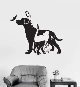 

Vinyl wall decals, dogs, cats, rabbits, animals, veterinary, zoo decoration wall stickers, living room decoration CWY20