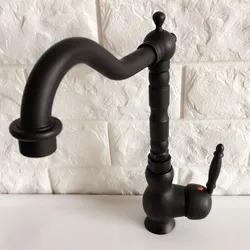 Swivel Spout Water Tap Oil Rubbed Black Bronze Single Handle Kitchen Sink & Bathroom Faucet Basin Mixer Tap anf359