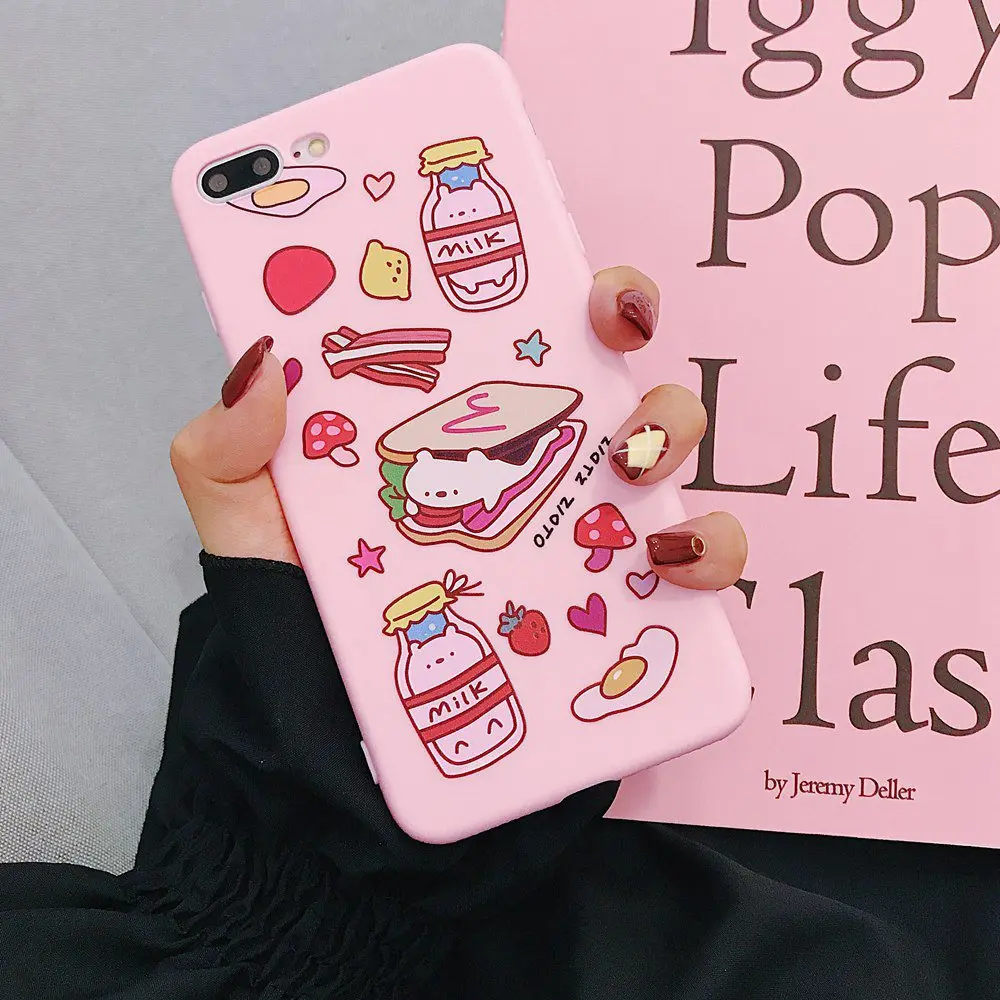 

KISSCASE Patterned Phone Cases For iPhone 7 8 6S 6 Plus Matte Soft TPU Case For iPhone XR XS MAX X Case Lovely Pink Cover Capa