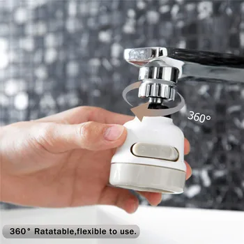 

360 Degree Rotatable Kitchen Faucet Spray Head Tap Splash Filter Nozzle Faucet Shower Filter Tap 3 Modes Adjustme Faucet Spray &