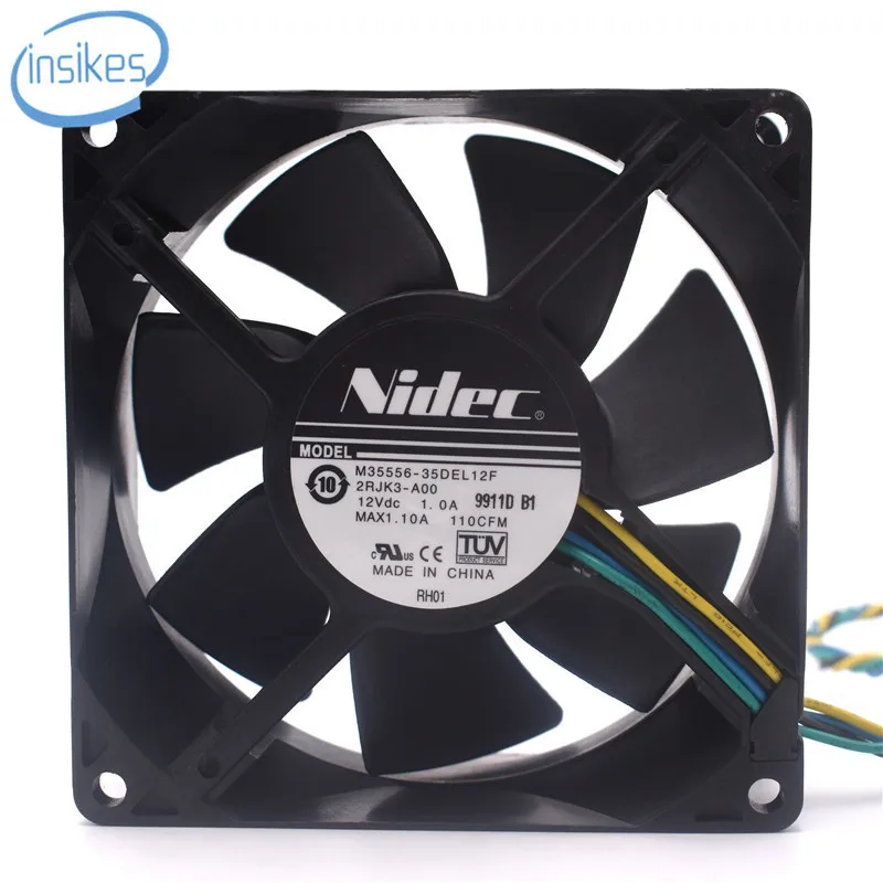 

M35556-35 Ball Bearing Cooling Fan M35556-35DEL12F DC 12V 1A 9038 9CM 90*90*38mm 4 Wires