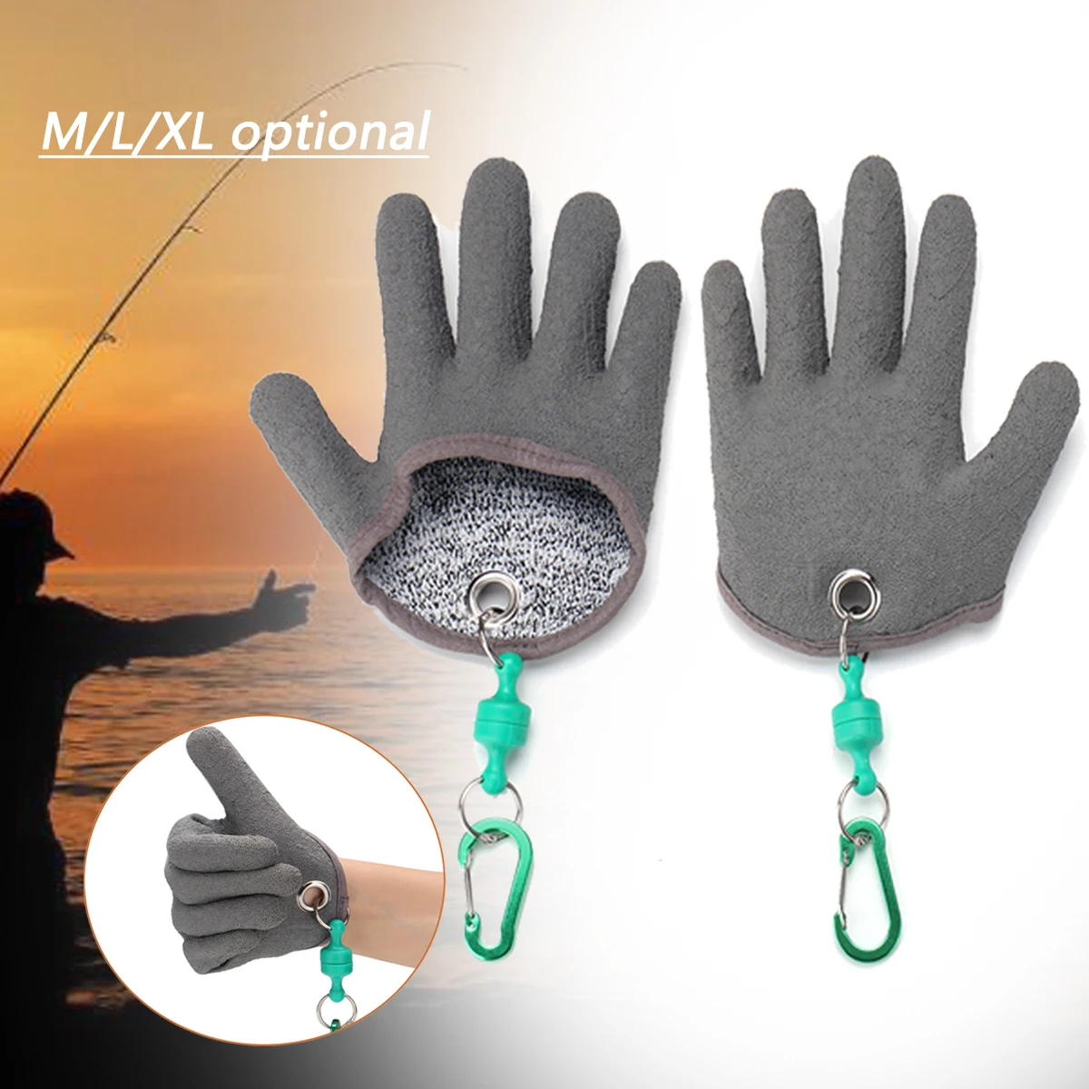 Waterproof Fishing Gloves Anti cut Full Finger Glove for Grip Handing