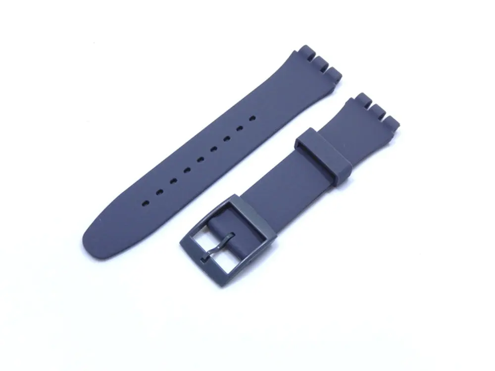 XBERSTAR 16 мм 17 мм 19 мм 20 мм силиконовый резиновый ремешок для часов Swatch Пряжка Ремешки для наручных часов браслет красочные ремешки - Цвет: Gray