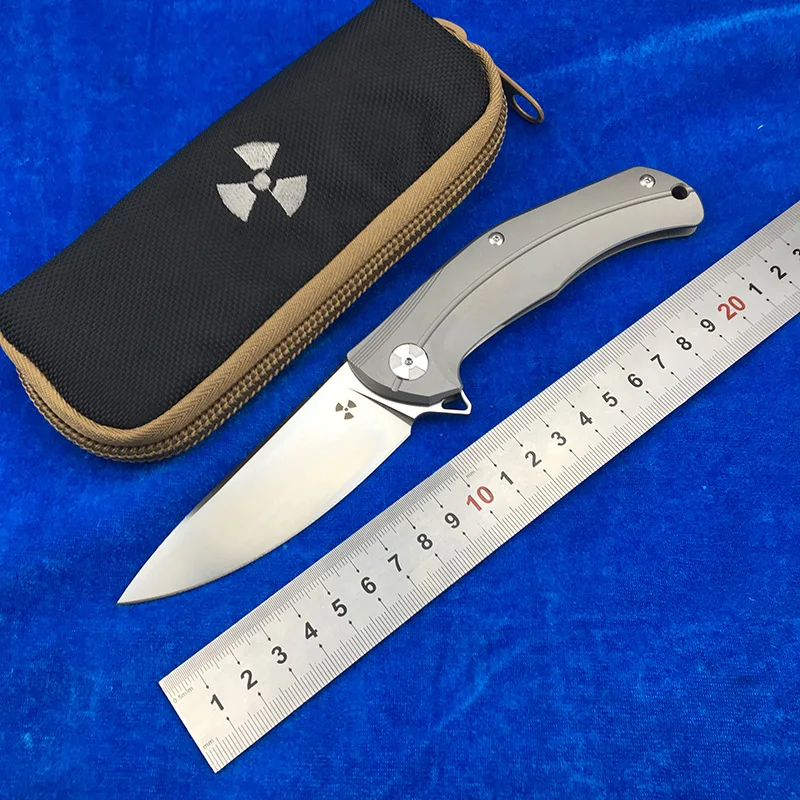 

LEMIFSHE JK3215Ti Flipper D2 steel blade Titanium handle outdoor camping hunting pocket kitchen fruit folding knife EDC tool