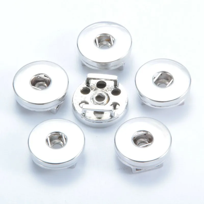 

Silver Alloy Snap Button Slide Charm Base For 8MM Leather Bracelet Belt Fit 18MM Snap Button Replaceability DIY Jewelry 20PCS