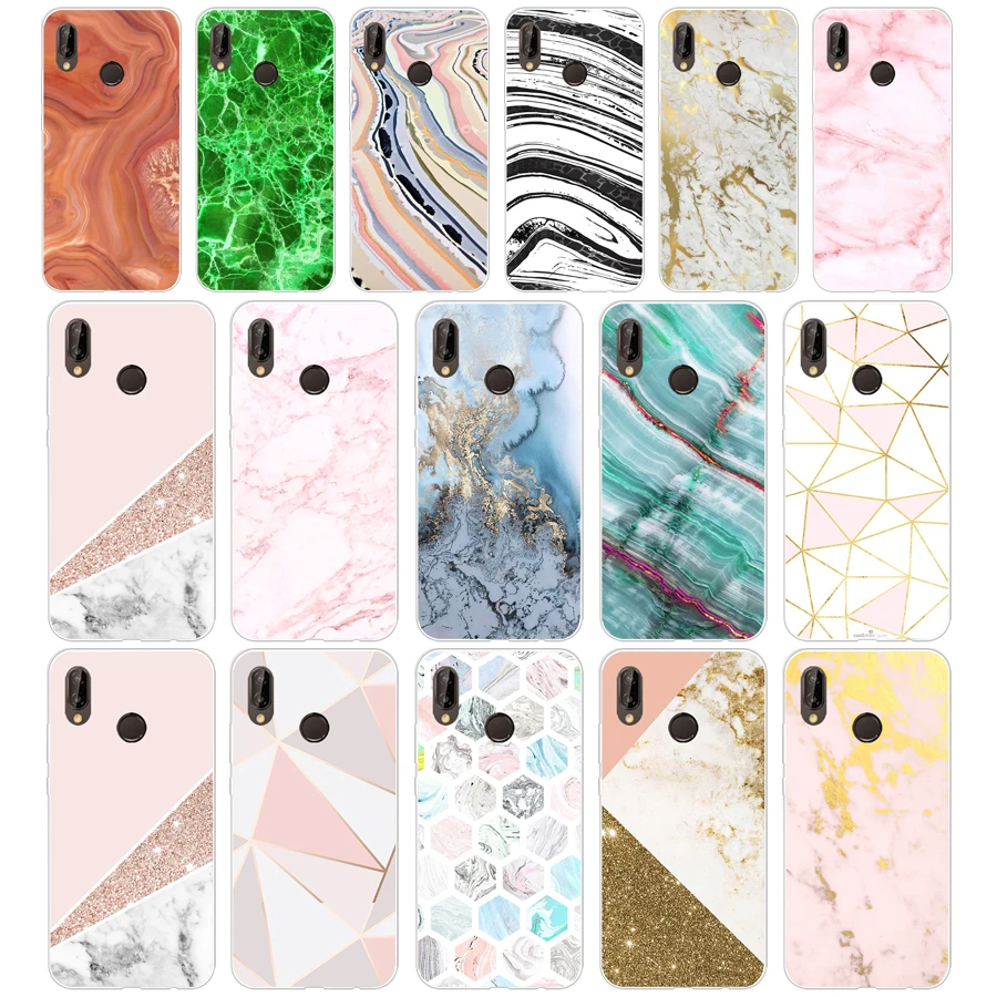 

84G White And Pink Marble for Huawei P20 lite Case Cover Soft Silicone TPU Cover Back Protective Phone for huawei p20 lite case
