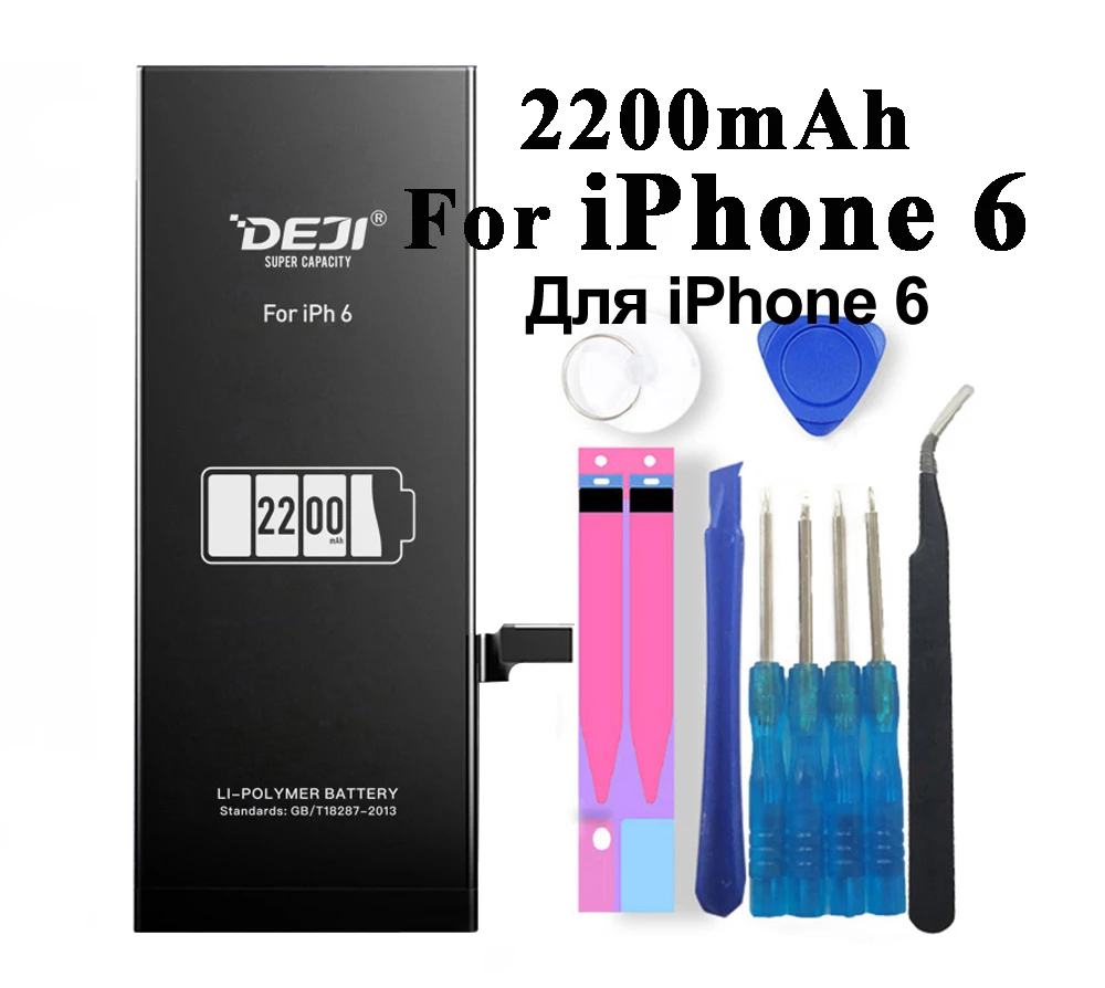 Deji Аккумулятор для Apple iPhone 5S SE 6 6s 7 4s 5 8 X SE 6Plus 6sPlus 8Plus Plus iPhone7 1430mAh-3410mAh сменный литий-полимерный батарея+бесплатный инструмент для Apple iPhone 5s SE 6 6s 7 Мобильный телефон батарея