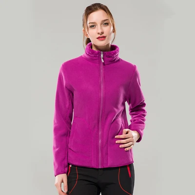 Двусторонняя одежда, флисовые куртки,, осенняя Женская Анти-холодная Толстая флисовая куртка, зимнее теплое пальто, женская тонкая термо верхняя одежда - Цвет: Фиолетовый