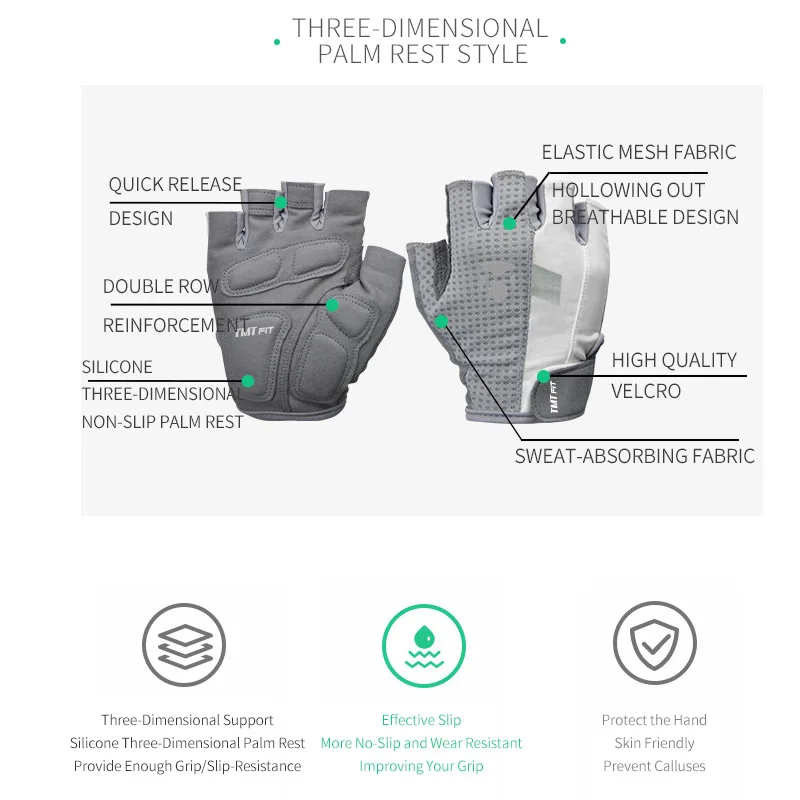 TMT Women Gym Gloves for Body Building Sport Fitness Dumbbell Workout Breathable Gloves for Crossfit Weight Lifting Training
