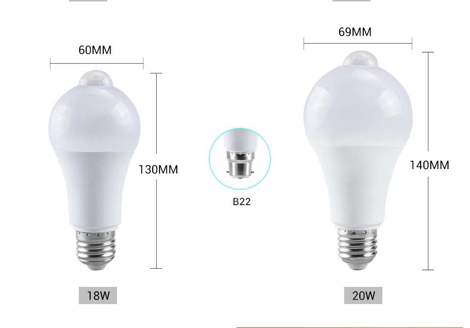 PIR Motion sensor E27 B22 led lamp bulb (4)