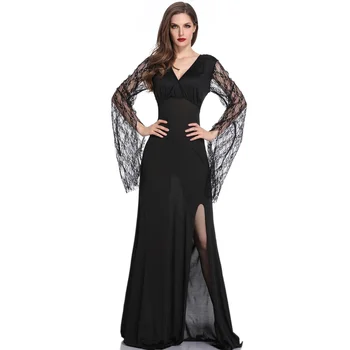 

Women Ghost Vampire Cosplay Costumes Adult Halloween Costume Long Skirt Earl Vampire Split Stage Performance Costume