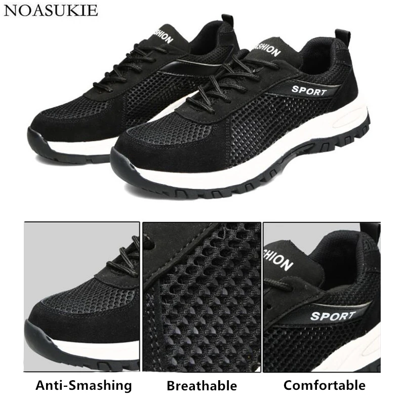 

Summer Breathable Casual Safety Shoes Of Men Lightweight Mesh Tenis Sneakers Work Shoes Anti-Smashing Puncture Steel Toe Shoes