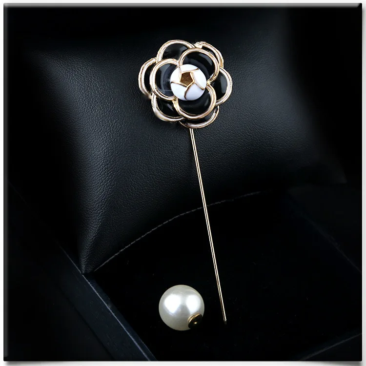 i-Remiel Fashion New Sweater Brooch Rose Flower Corsage Camellia Long  Needle Pin For Women Shawl Shirt Collar Accessories - AliExpress