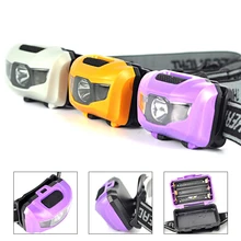 3W LED + 1 Red LED Mini Headlamp Headlight Head Light Torch Flashlight by AAA Battery ,3Color
