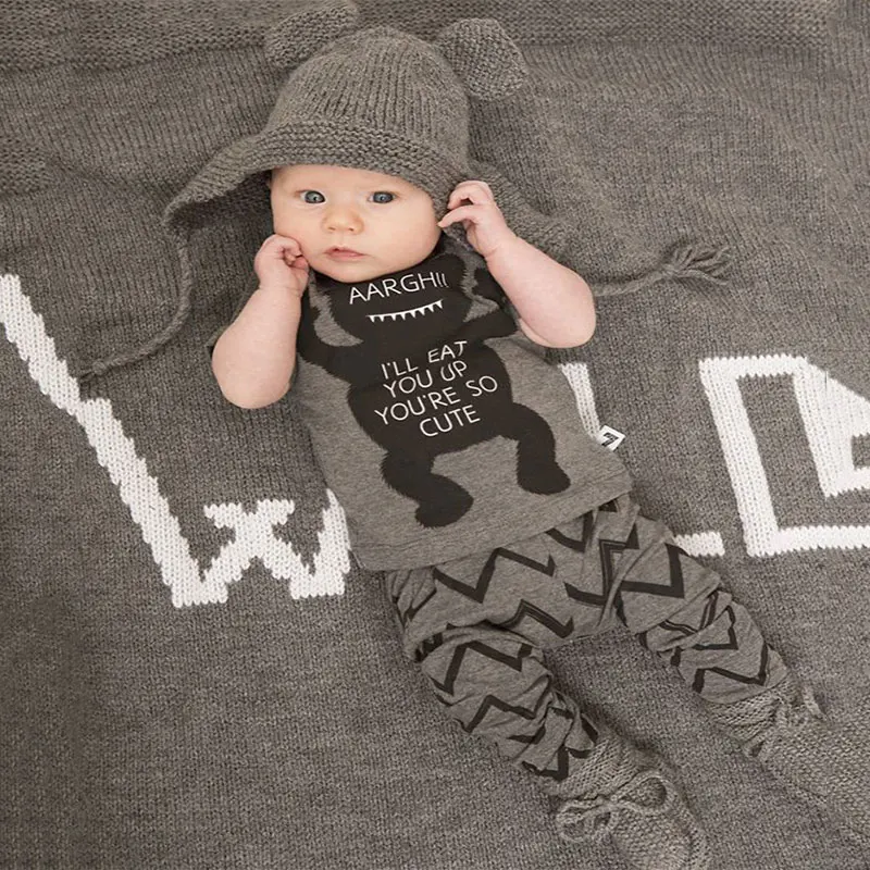 2016 boys and girls cotton suit children's little monster