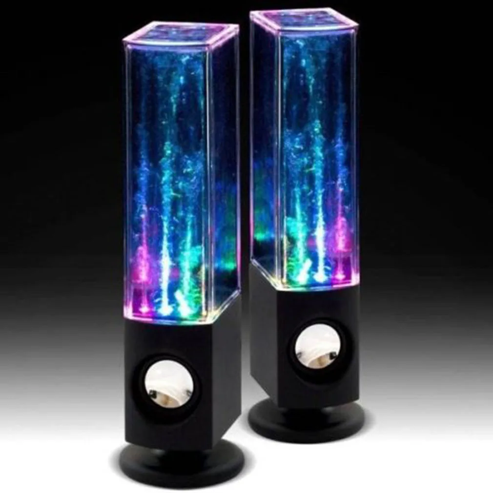 2PCS LED Light Dancing Water Music Fountain Light Speakers for PC