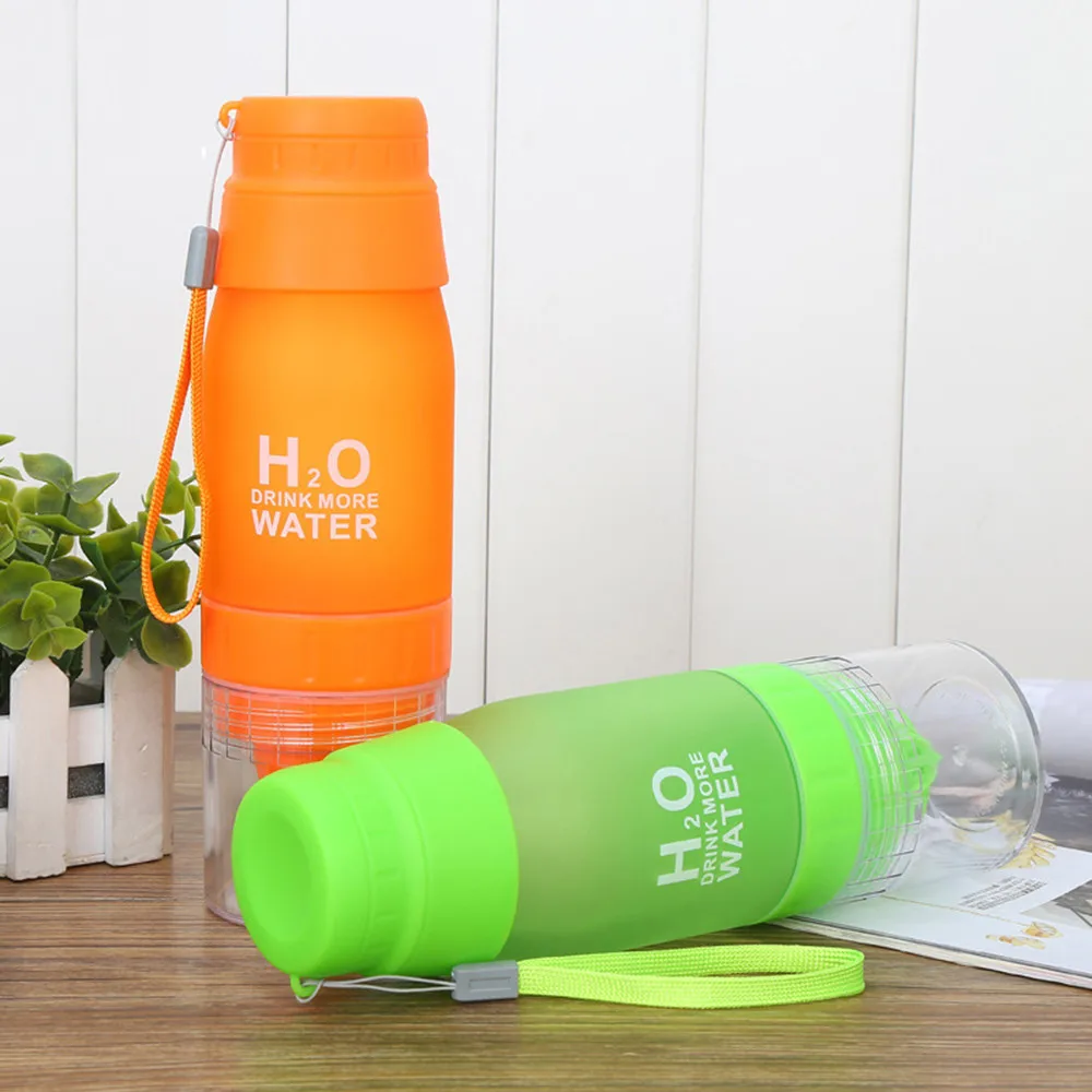 

2019 New Fashion Cup Arrival 650ML Large Capacity Lemon Cup H2O Drink Water Bottle Drinking Bike Bottle Cheap Juice Cups