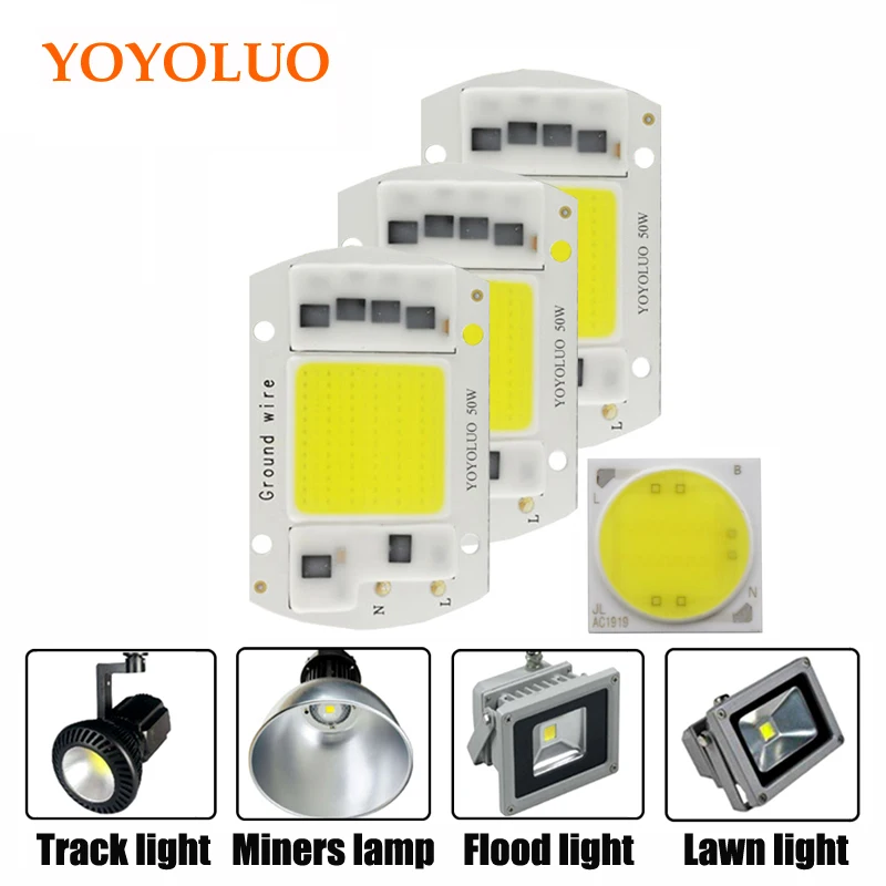 

[YOYOLUO] High Power COB LED Lamp Chip 220V Smart IC No Driver COB LED Diode LED Bulb Flood Light Spotlight 5W 20W 30W 50W