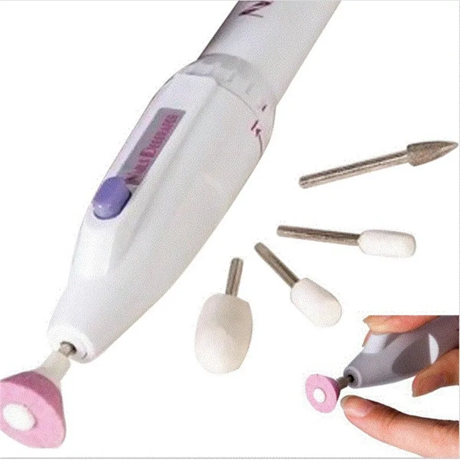 

Mini Electric Nail Drill Machine Nail File Pedicure Manicure Grinding Grinder Polisher Tool Set Electric Nail Drill with 5 heads