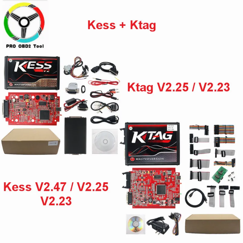 Kess Ktag Online Kess V2 V2.53 EU Red Kess V5.017 Master No Token Ktag V7.020 Manager Tuning Kit Ktag V2.23 ECU программист - Цвет: Kess Ktag