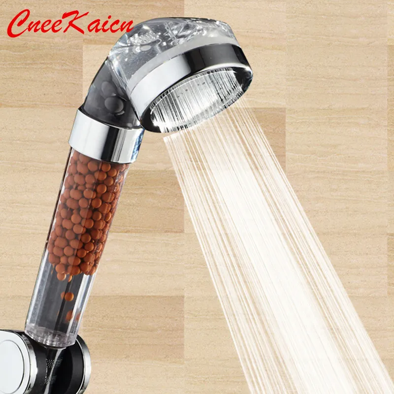 

free shipping Tourmaline SPA Anion Hand shower saving water and super pressure shower head bathroom shower